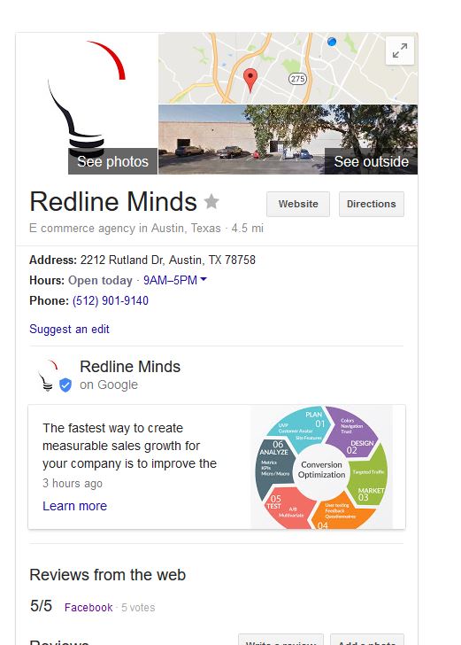 Our Google Business Listing