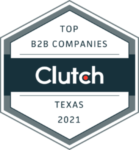 Clutch award for Top B2B Companies in Texas 2021 for Redline Minds