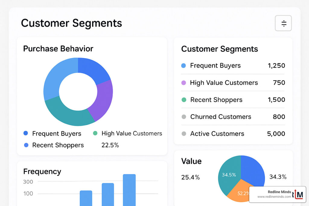 Segmentation dashboard showing customer segments based on purchase behavior - constant contact vs klaviyo for shopify
